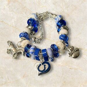 Indianapolis Colts Beaded Charm Bracelet